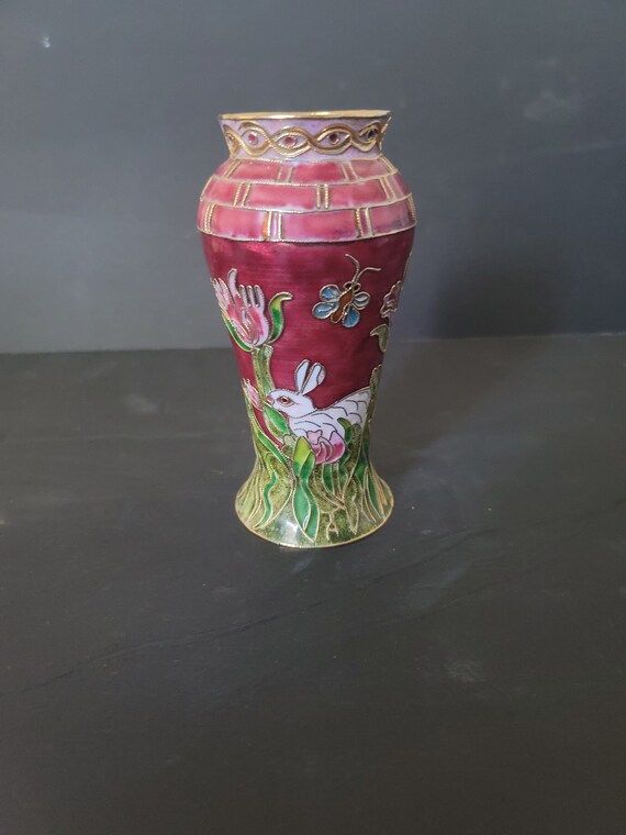 Mid Century Cloisonne Vase
