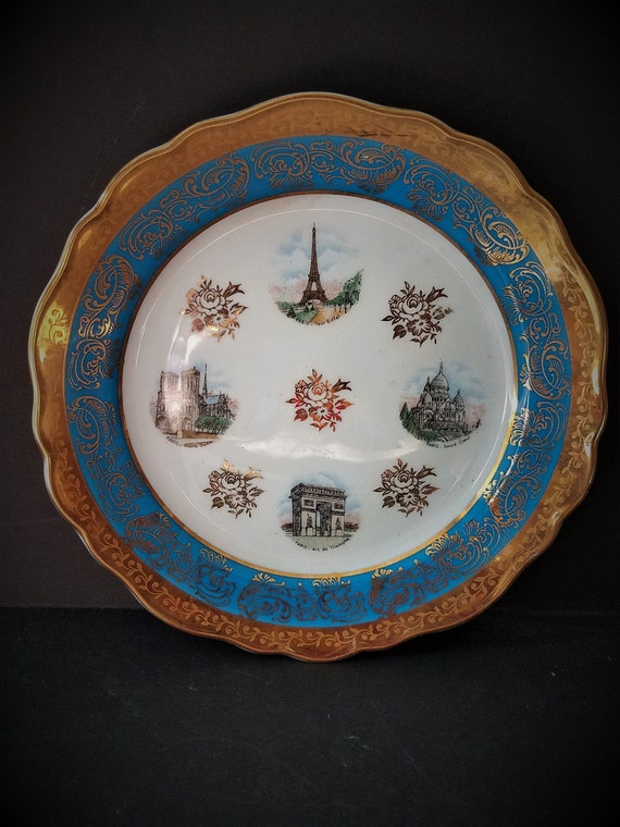 Limoges France Paris Souvenir Plate Mid Century