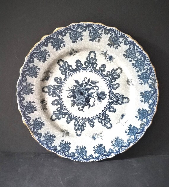 Crazed Antique Ironstone Plate