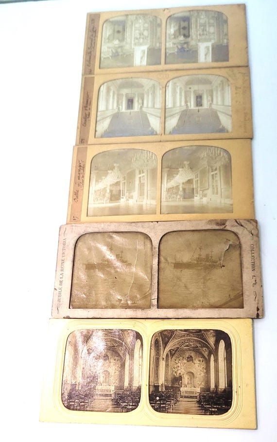 French Tissue Set of 5 Stereographs