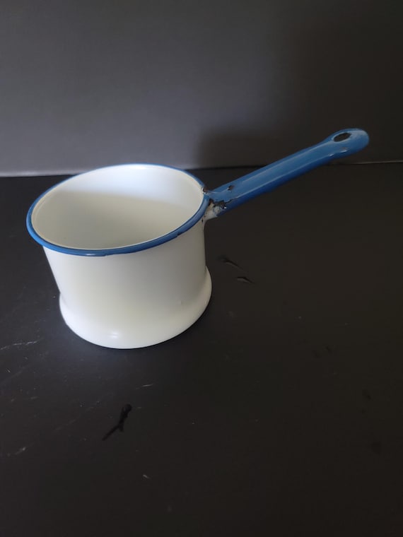 Blue and White Vintage Saucepan 1930s