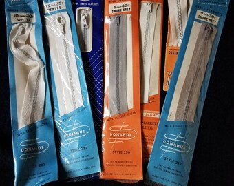 Vintage Zippers for Dress Plackets