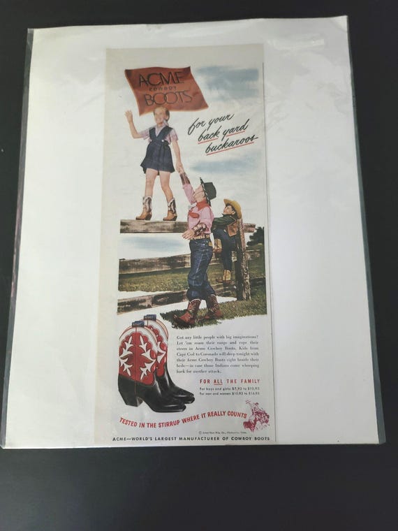 1948 Acme Cowboy Boot Advertisement