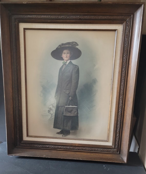 Hand Colored Photograph in Frame circa 1900