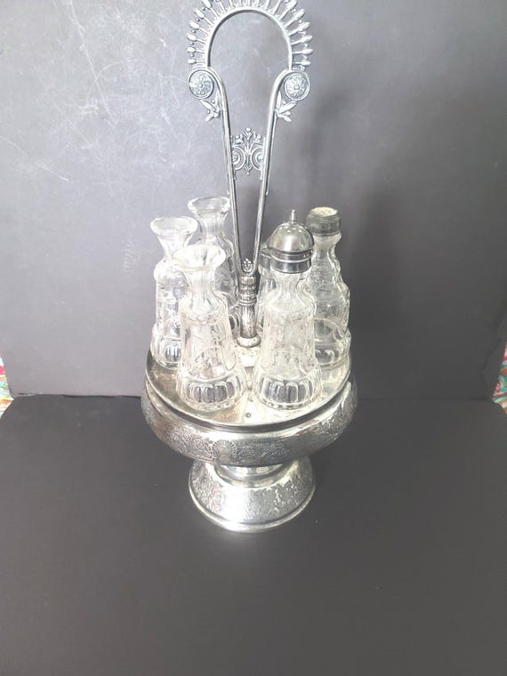 Meridian 6 Piece Cruet Set Late 1800s