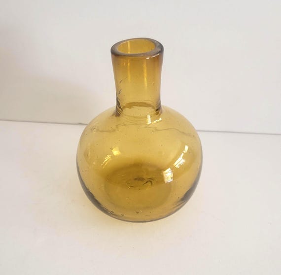 Hand Blown Antique Glass Onion Bottle