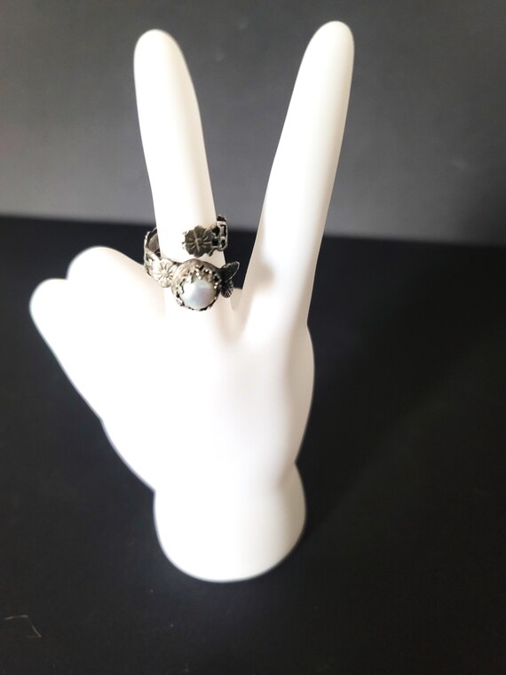 Sterling Silver and White Pearl Ring