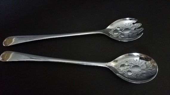 Sheffield Chrome Plate Salad Servers