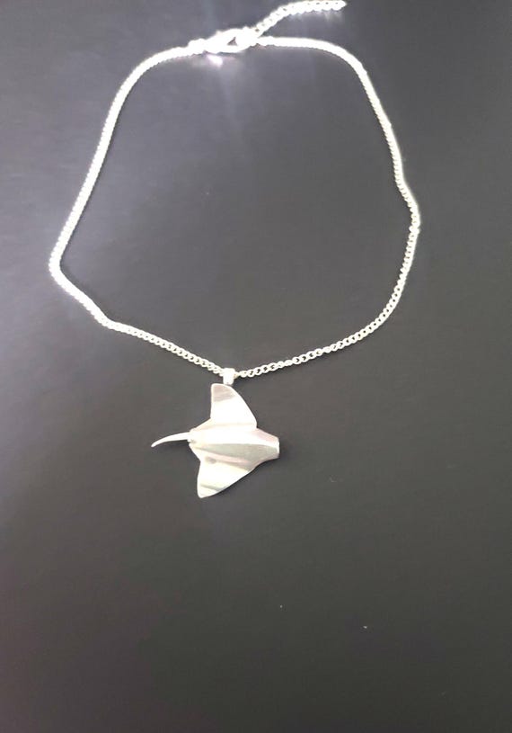 Sterling Silver Manta Ray Necklace