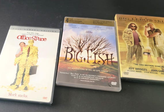 3 DVDs Big Fish, The Big Lebowski & Office Space