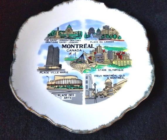 Montreal Canada Souvenir Plate 1950s