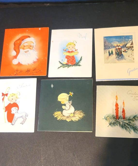 Vintage Christmas Cards Set of 6