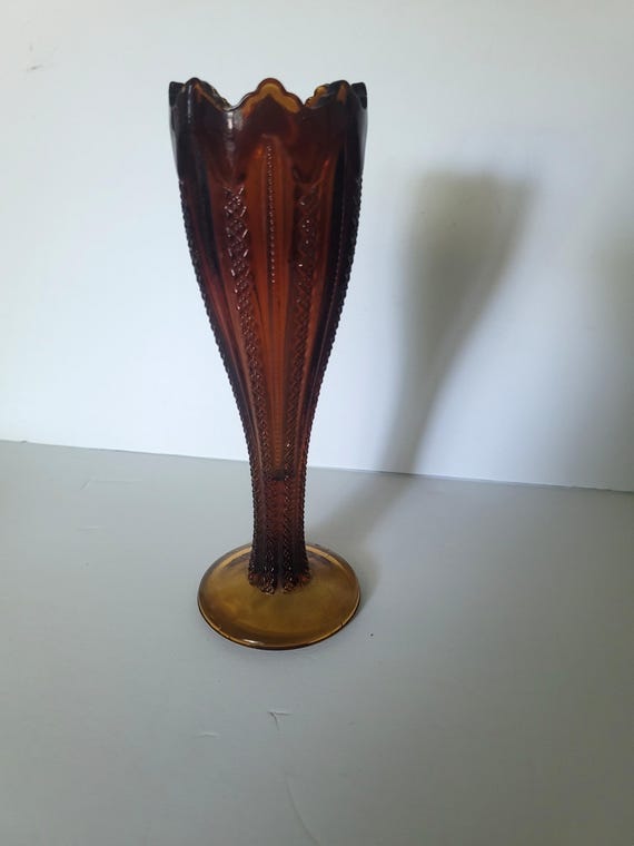 Vintage Amber Tiara Vase
