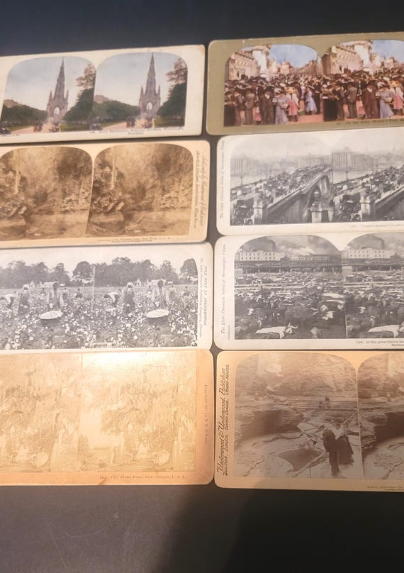 Set of 8 Antique Stereograph Photos 1890s