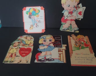 Set van 5 1940s Valentines