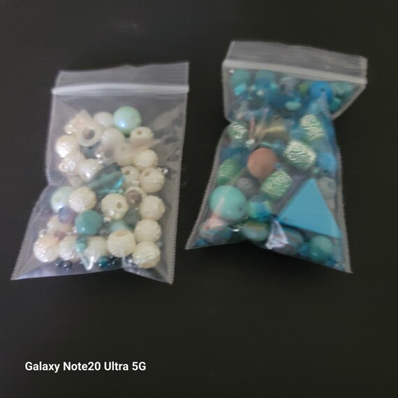 Two Bags of Misc Blue and White Beads