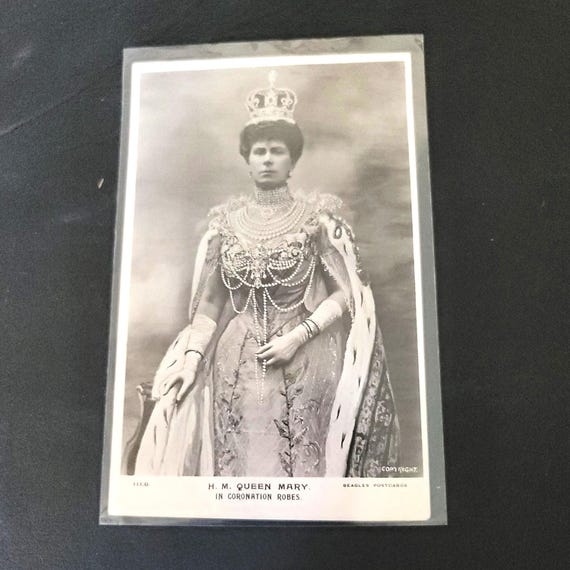 Postcard of Queen Mary in Coronation Robes