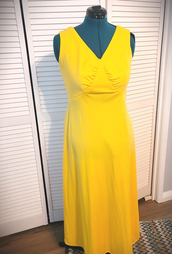 Vintage Yellow Sleeveless Dress