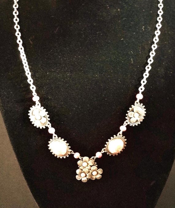 Vintage Orange and Silver Necklace