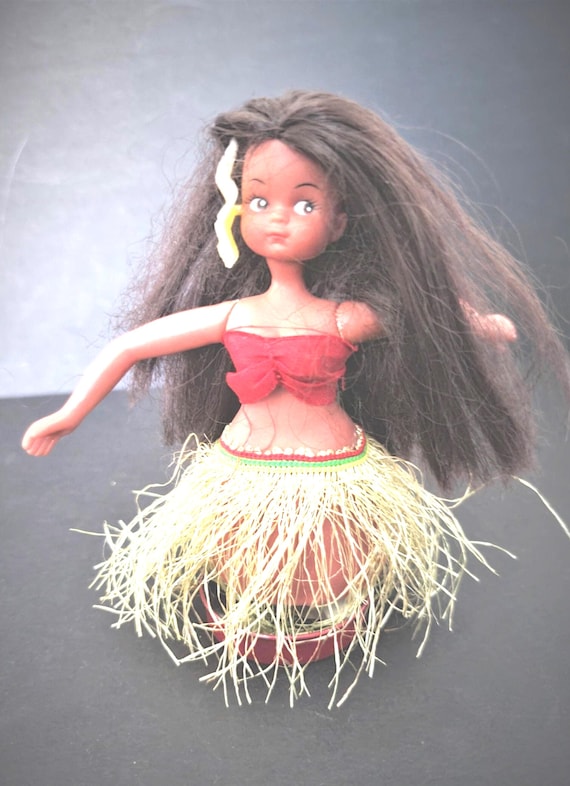Vintage Hawaiian Mechanical Dancing Doll