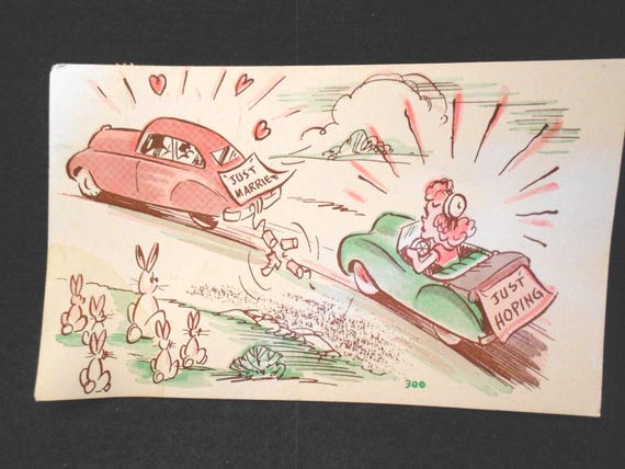 1956 Illustrated Postcard Humorous