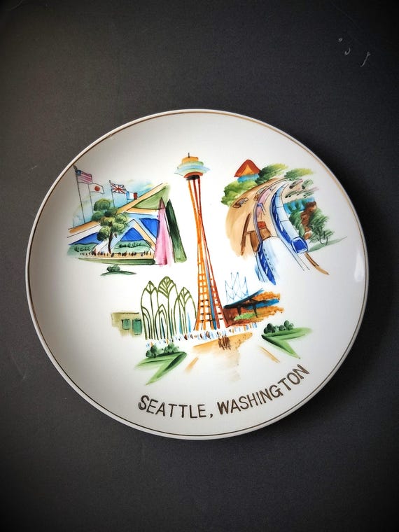 1960s Seattle Washington Souvenir Plate