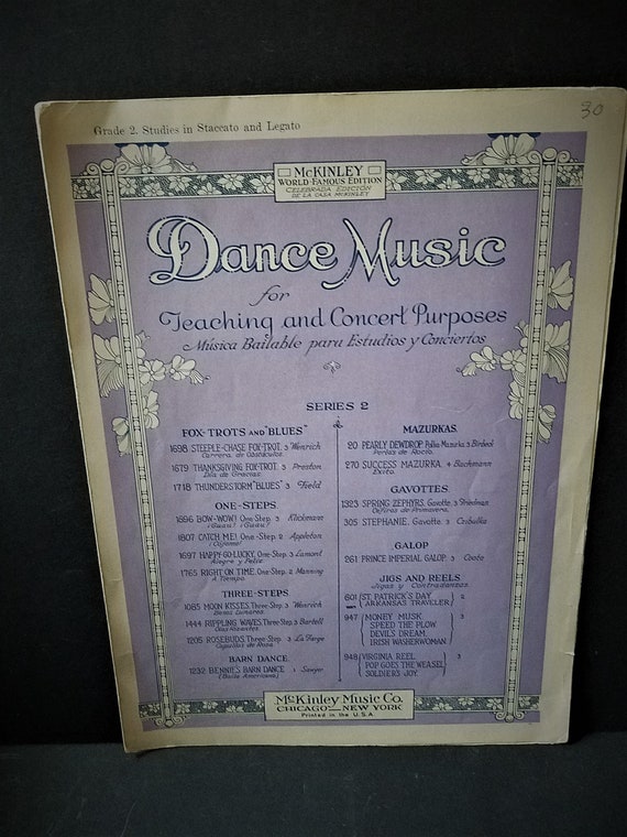 1920s Lavender Colored Dance Sheet Music