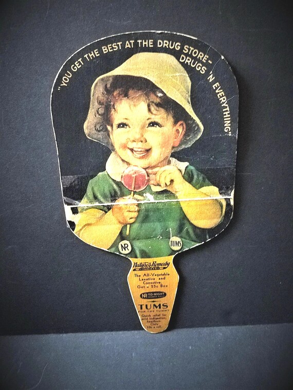1930s Tums Drug Store Giveaway Fan
