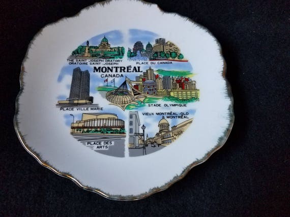 Montreal Canada Souvenir Plate 1950s
