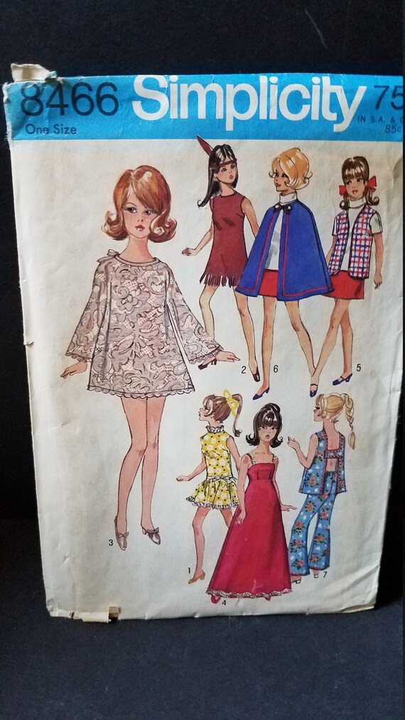 Barbie Clothes Pattern 1969 Simplicity