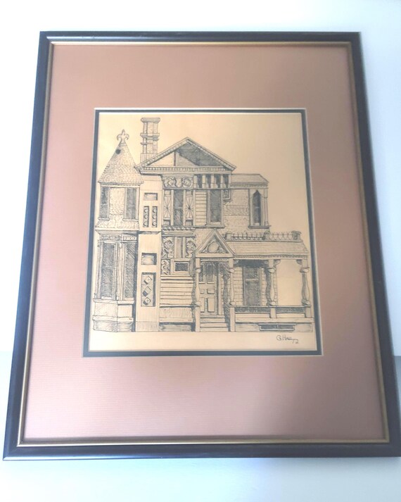 Original Pen and Ink Drawing G. Hall 1972