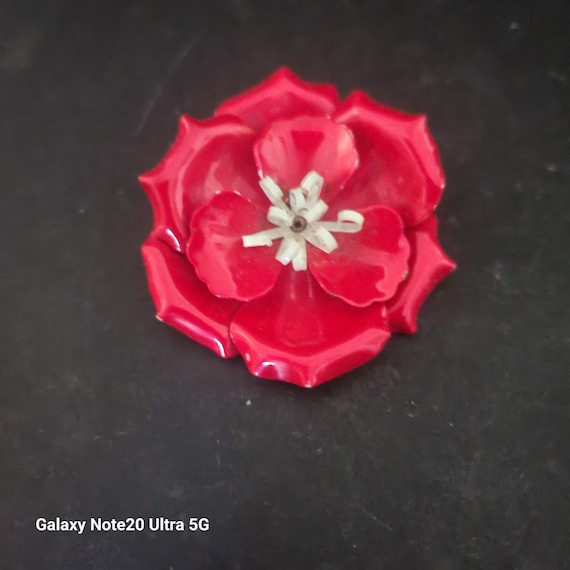 Red Metal Vintage Brooch