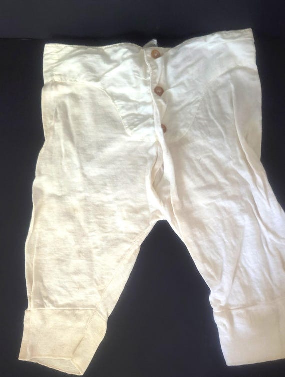 Victorian Baby Drawers, 1890 Muslin Pants with Button Front