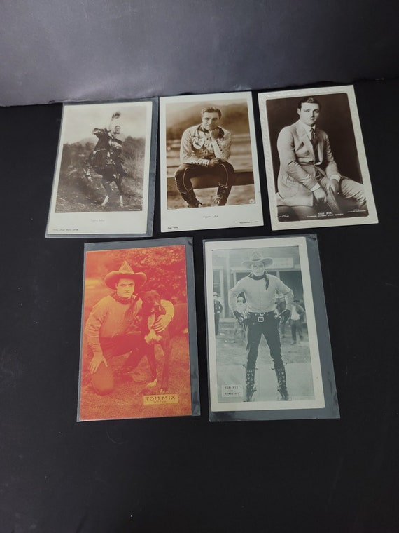 Set of 5 Tom Mix Post Cards
