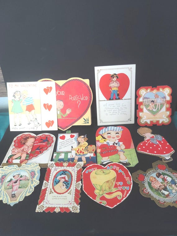 Set of 12 Antique Valentines