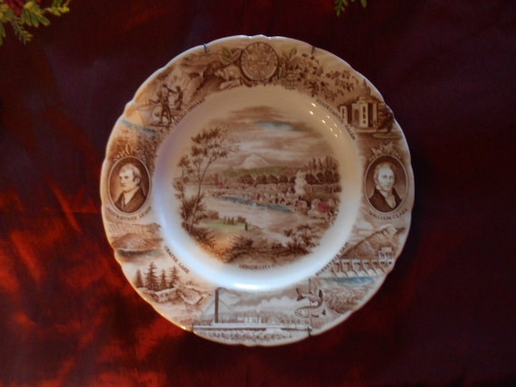 Oregon Johnson Brothers Meir & Frank  Transferware Souvenir Plate