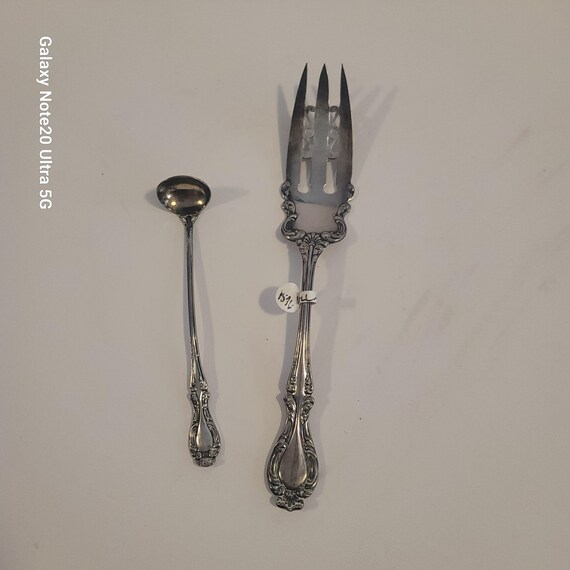 1896 Wallace Mini Ladle and Large Fish Fork
