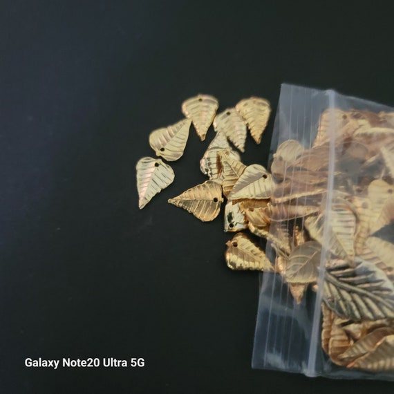 Bag of Gold Beads and Leaves