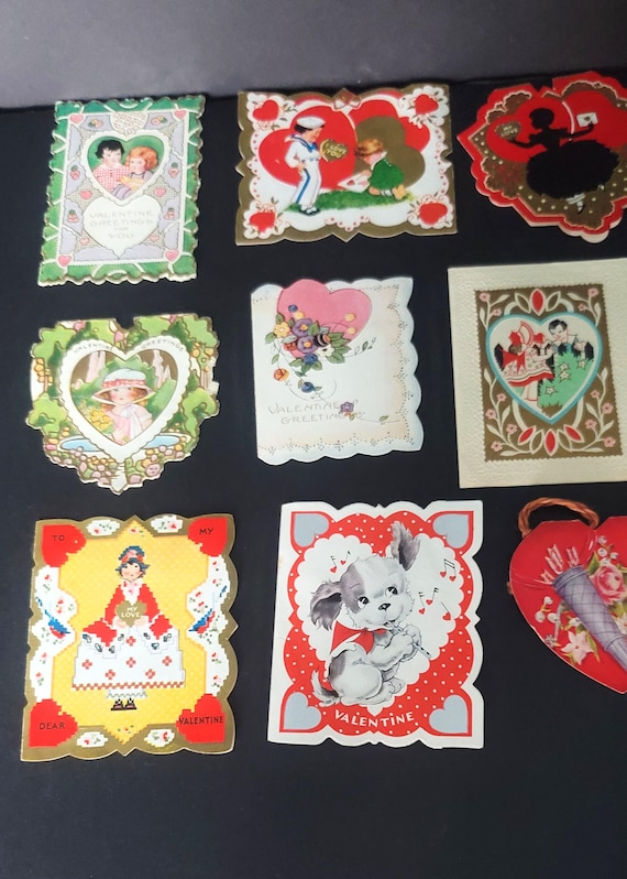 1920s Valentines Set of 9
