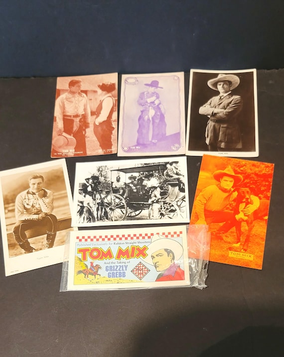 Set of 7 Pieces of Tom Mix Movie Memorabilia