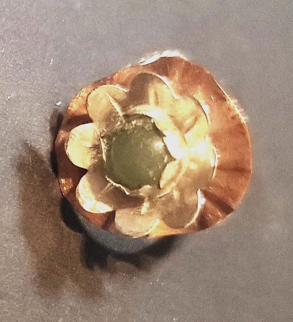 Sterling and Copper Aventurine Flower Boho Ring Size 9
