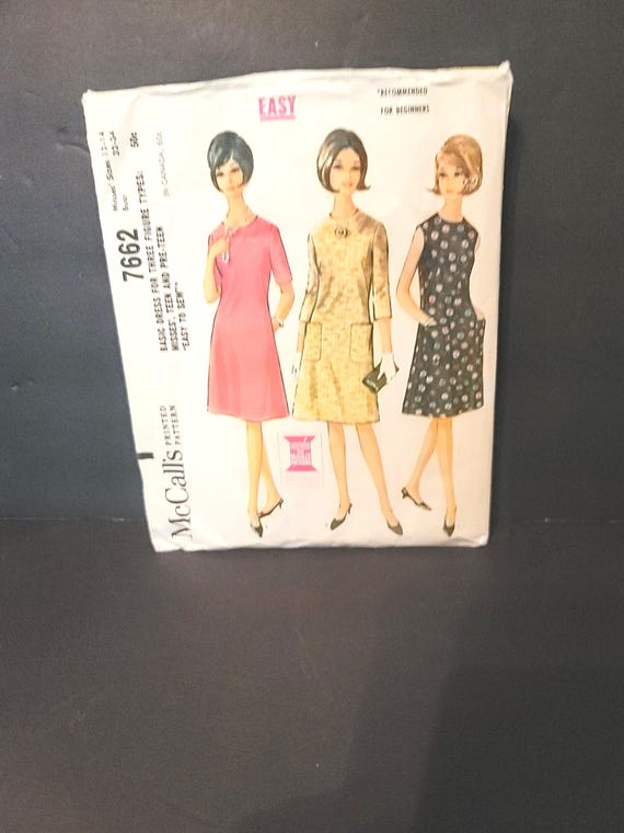 McCalls 1960s Pattern 7662