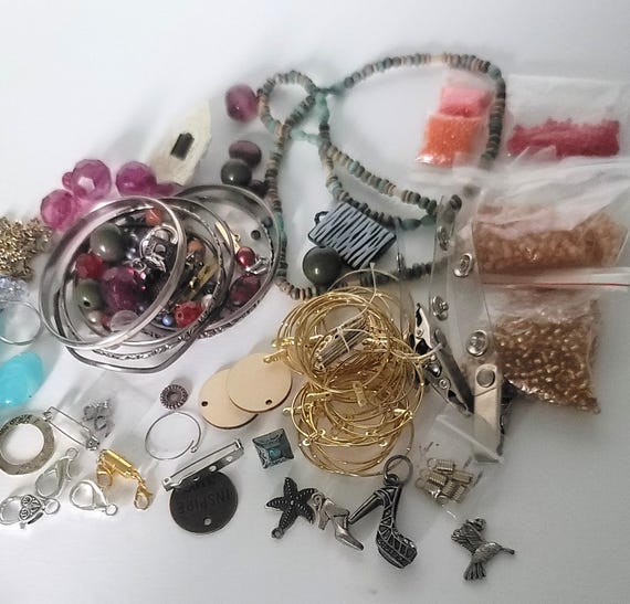 Grab Bag of Jewelry Making Stuff 12.8 oz