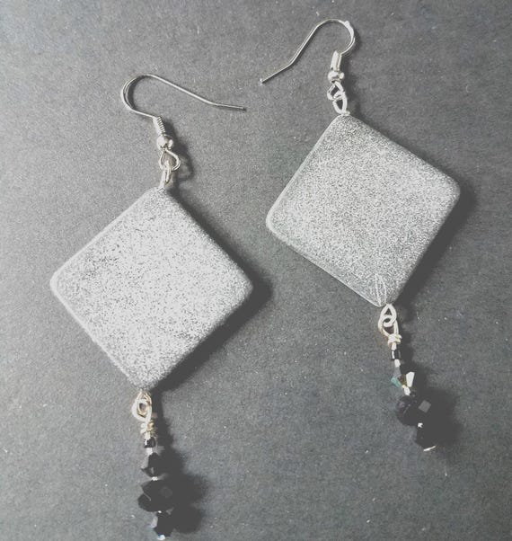 Obsidian  & Stone Earrings