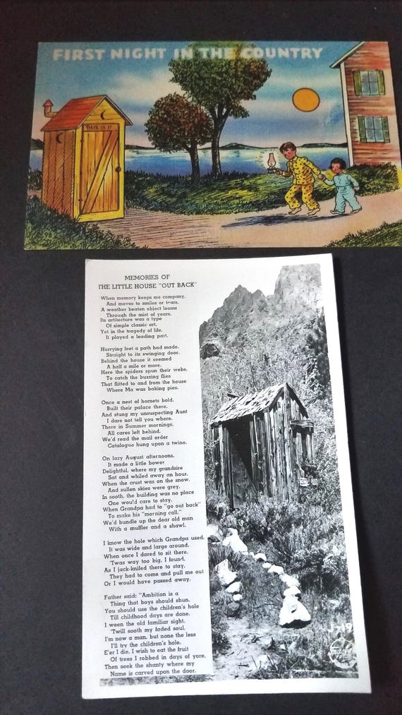 Pair of Outhouse Postcards
