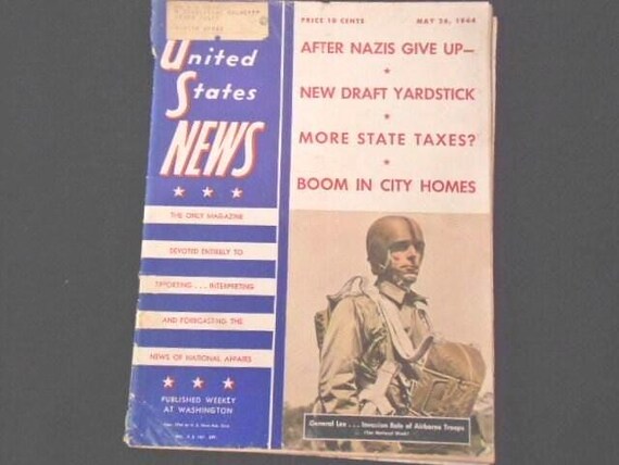 US News 1944 Weekly Magazine