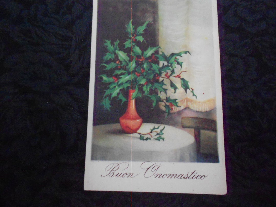 Italian Buon Onomastico Holiday Postcard Etsy