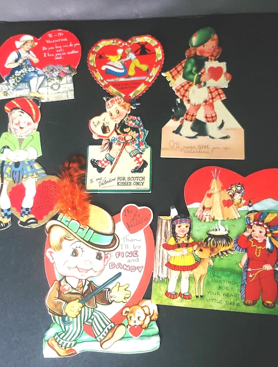 Set of Vintage Ethnic Valentines