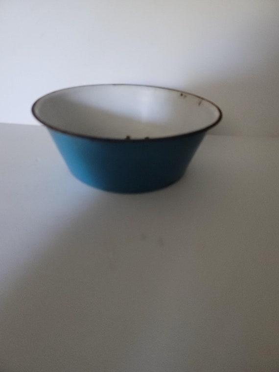 Turquoise Enamelware Basin Bowl