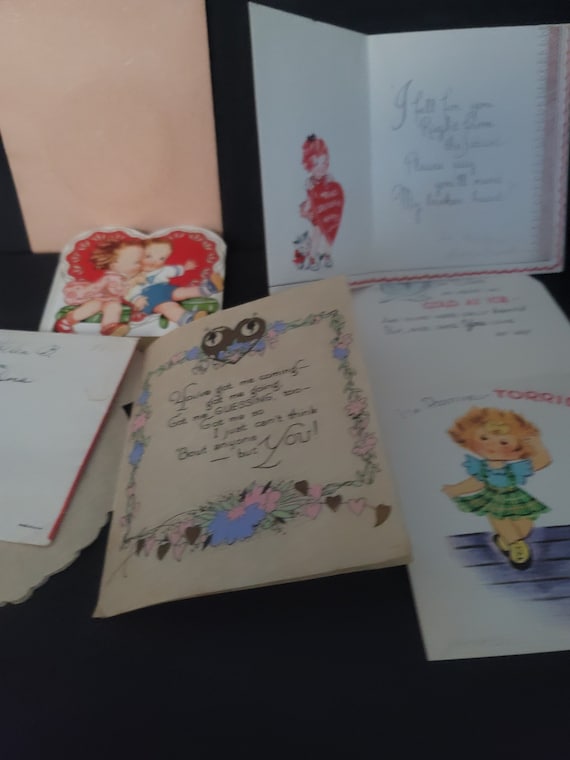 5 Antique Valentine Cards